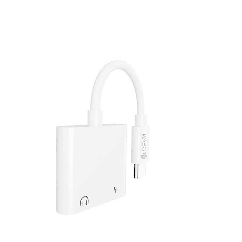Devia adapter Smart USB-C - USB-C (port) + USB-C (port) white 3