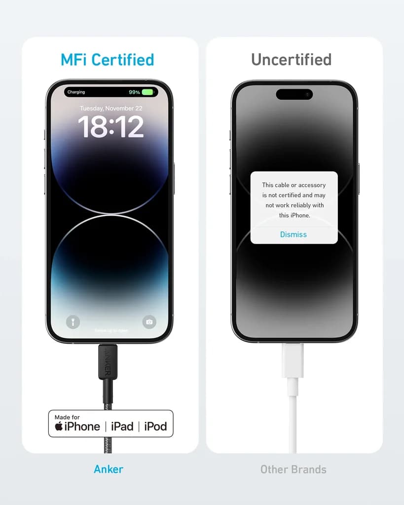 Anker 322 USB-C to Lightning Cable White 3
