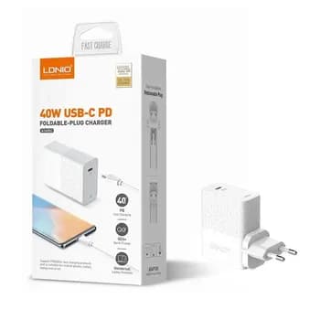 محول شحن منزلي A1405C بقدرة 40 وات PD (USB-C).