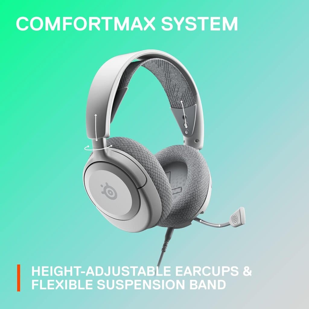 SteelSeries Arctis Nova 1 Gaming Headset, White 6