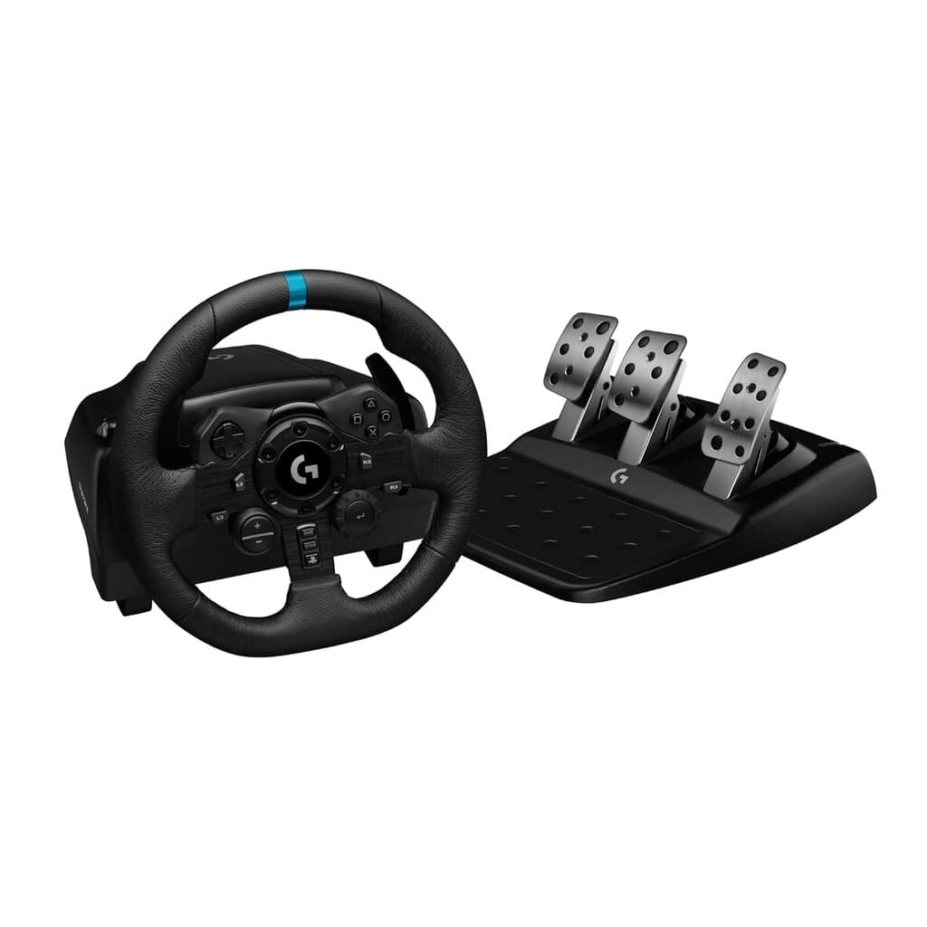 Logitech G923 Racing Wheel and Pedals: TRUEFORCE, Leather