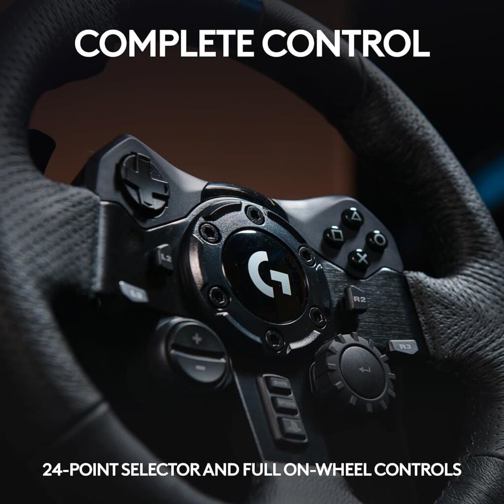 Logitech G923 Racing Wheel and Pedals: TRUEFORCE, Leather 3