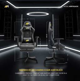 AG01 Gaming Chair ( footrest + massage) Black ( AG01 ) — photo 3