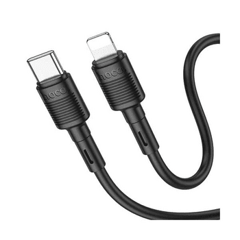 كابل بيانات للشحن السريع من هوكو X83 من Type-C إلى آيفون (بطول 1 متر وقدرة 20 وات بلون أسود/أبيض)