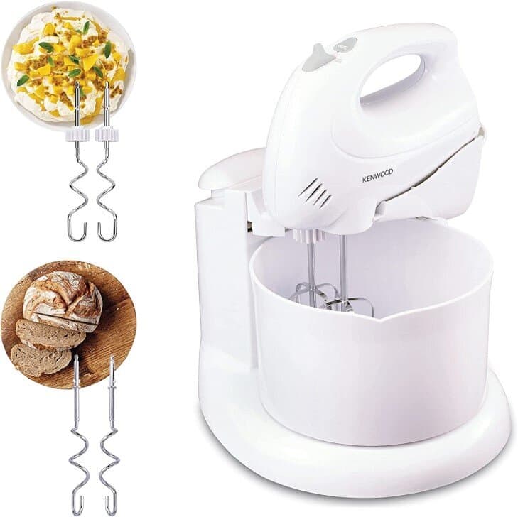 Electric Mixer and Mixer with Bowl 2.7 Liters 6 Speeds 250 Watts White HM430