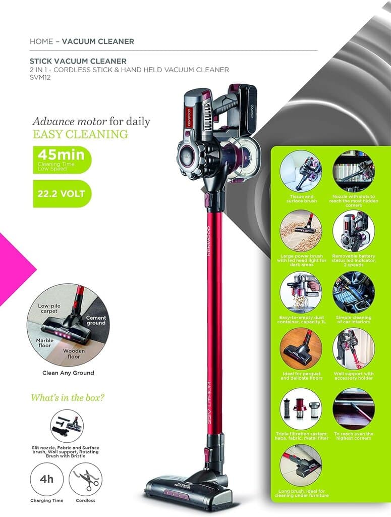 2-in-1 Cordless and Portable Vacuum Cleaner SVM12.000RD 4