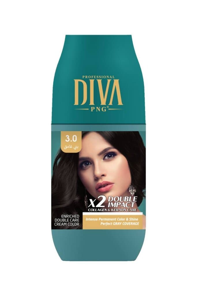 صبغ شعر ديفا بروفشينال بالكرياتين | بني غامق 3.0 من Diva