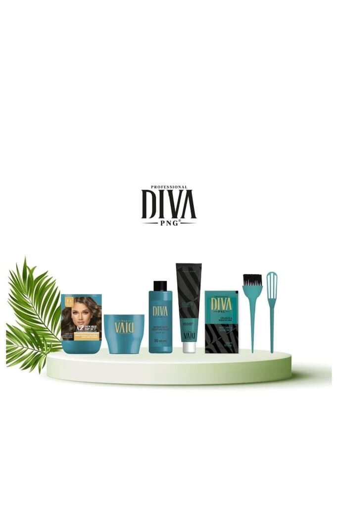 صبغ شعر ديفا بروفشينال بالكرياتين | بني شوكلاتة 6.8 من Diva 3