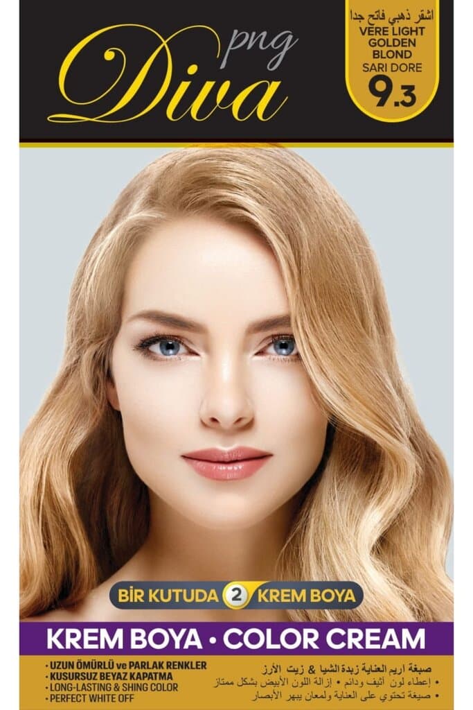 صبغ شعر ديفا بزيت الاركان و زبدة الشيا | اشقر ذهبي فاتح جدا 9.3 من Diva