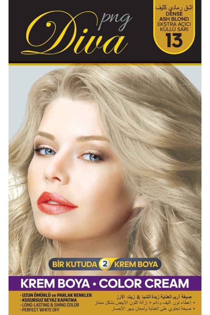 صبغ شعر ديفا بزيت الاركان و زبدة الشيا | اشقر رمادي كثيف 13 من Diva