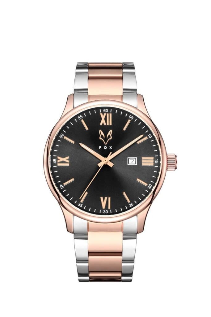 ساعة فوكس رجالي لون فضي وذهبي من FOX