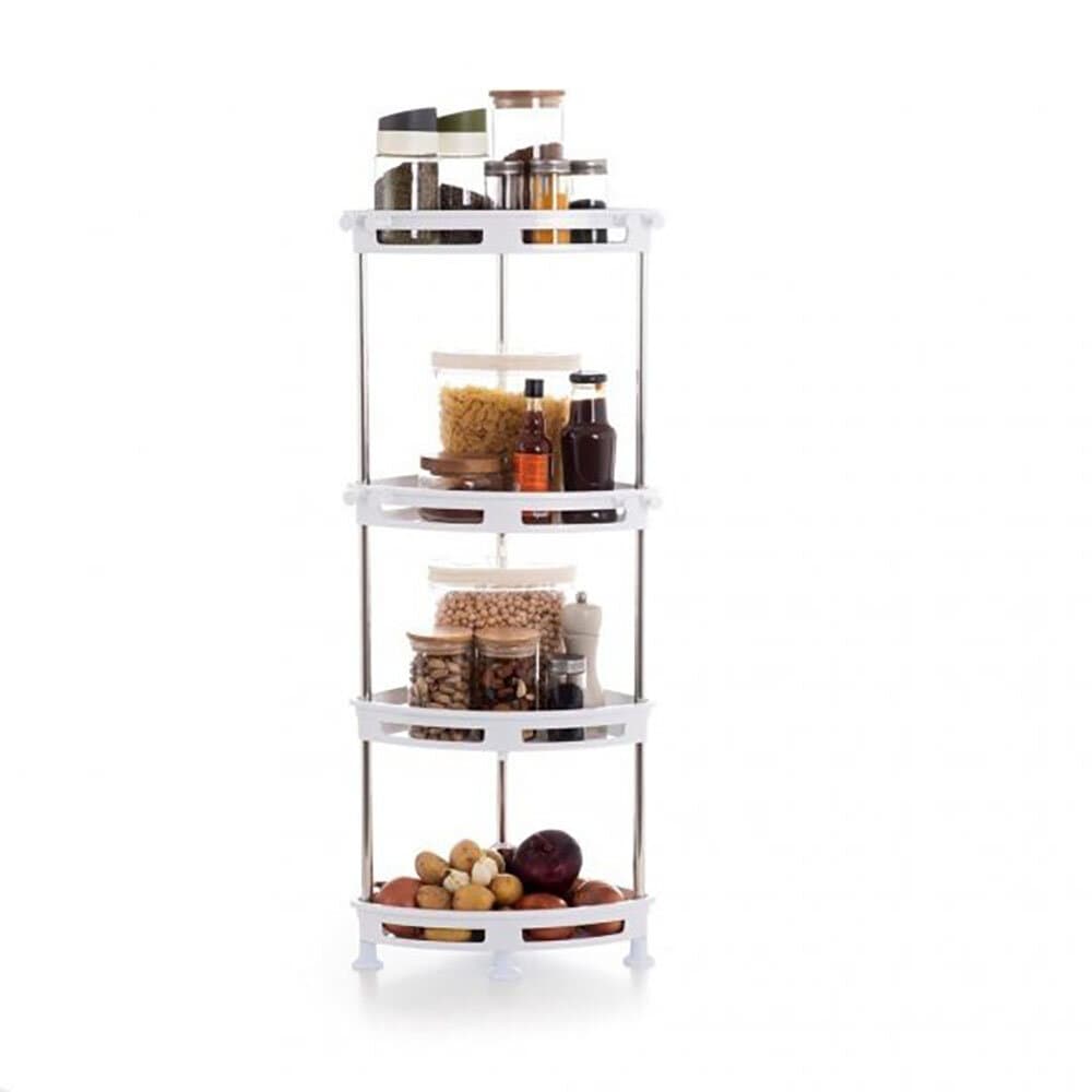 4-Layered Corner Shelf - White 2