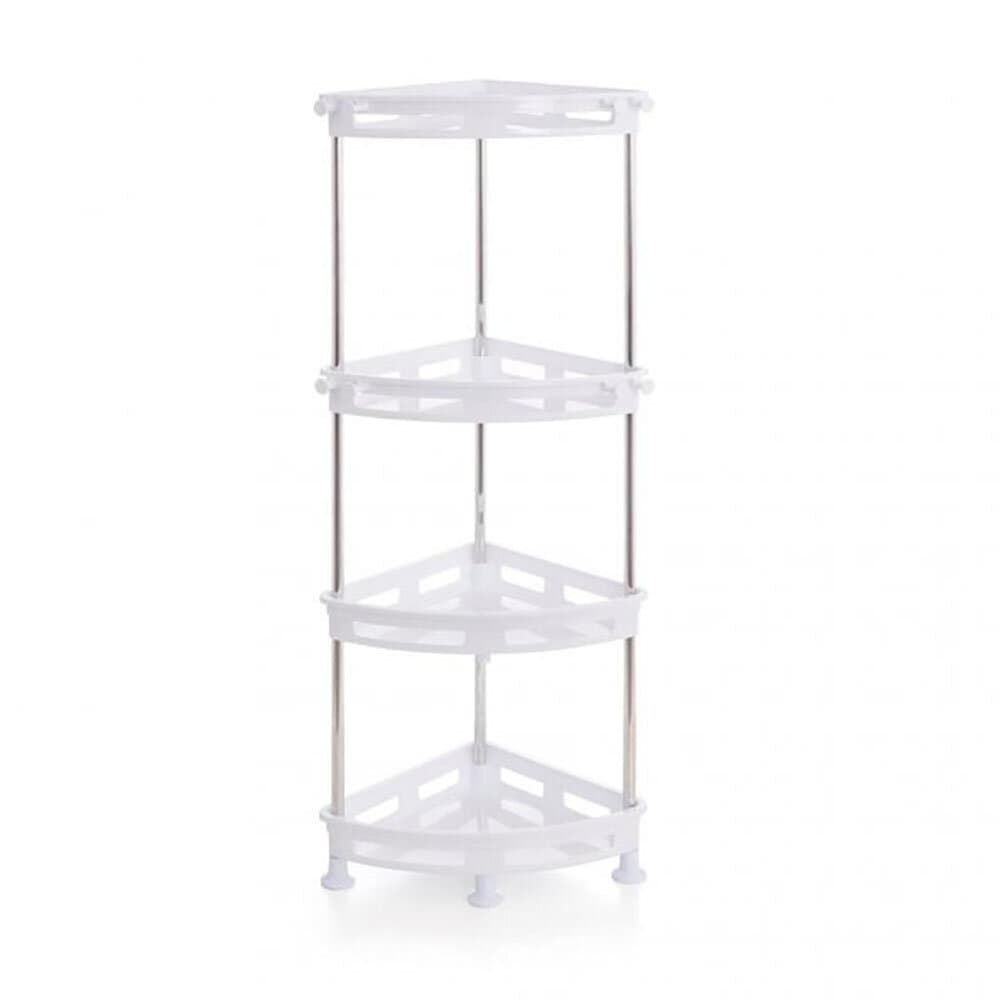 4-Layered Corner Shelf - White