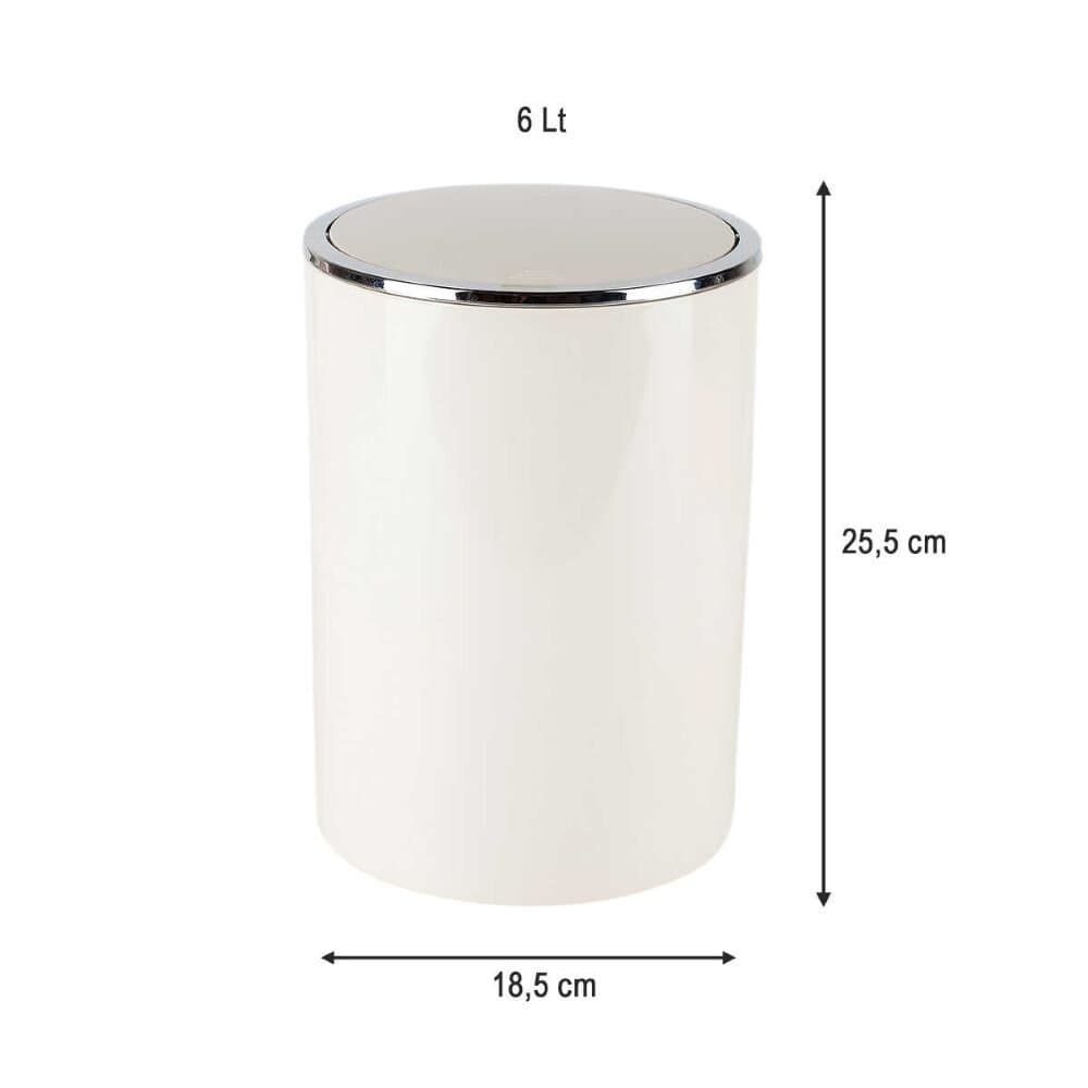 Lenox Dustbin 6 Lt Beige Plastic 2