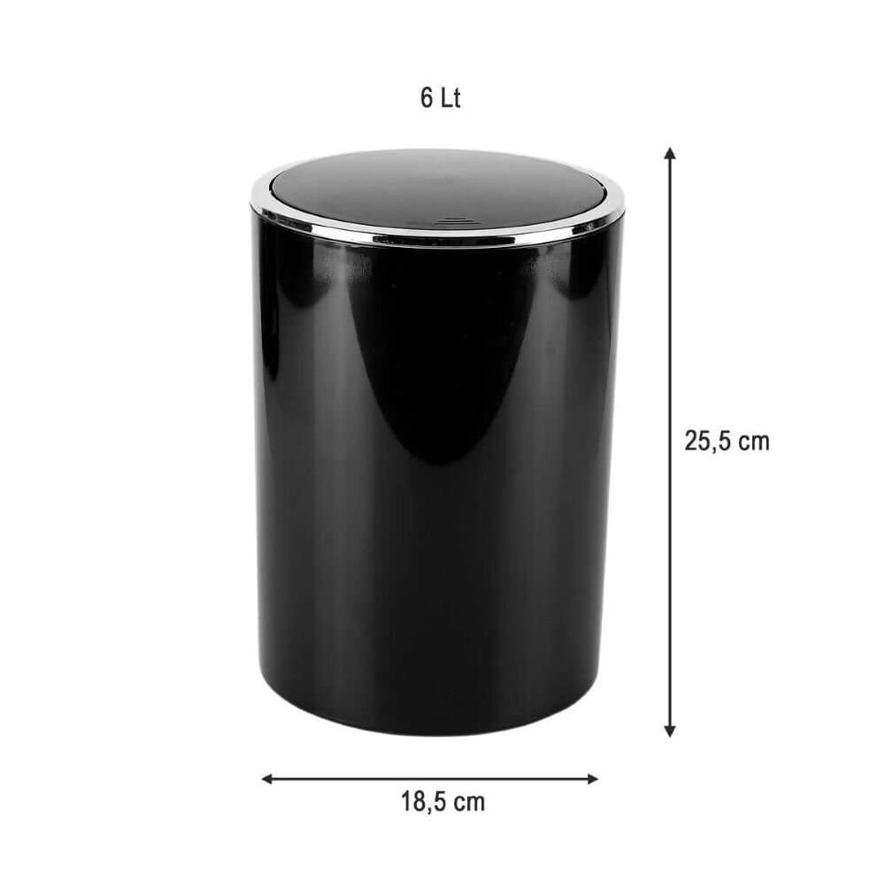 Lenox Dustbin 6 Lt Black/Chrome 3
