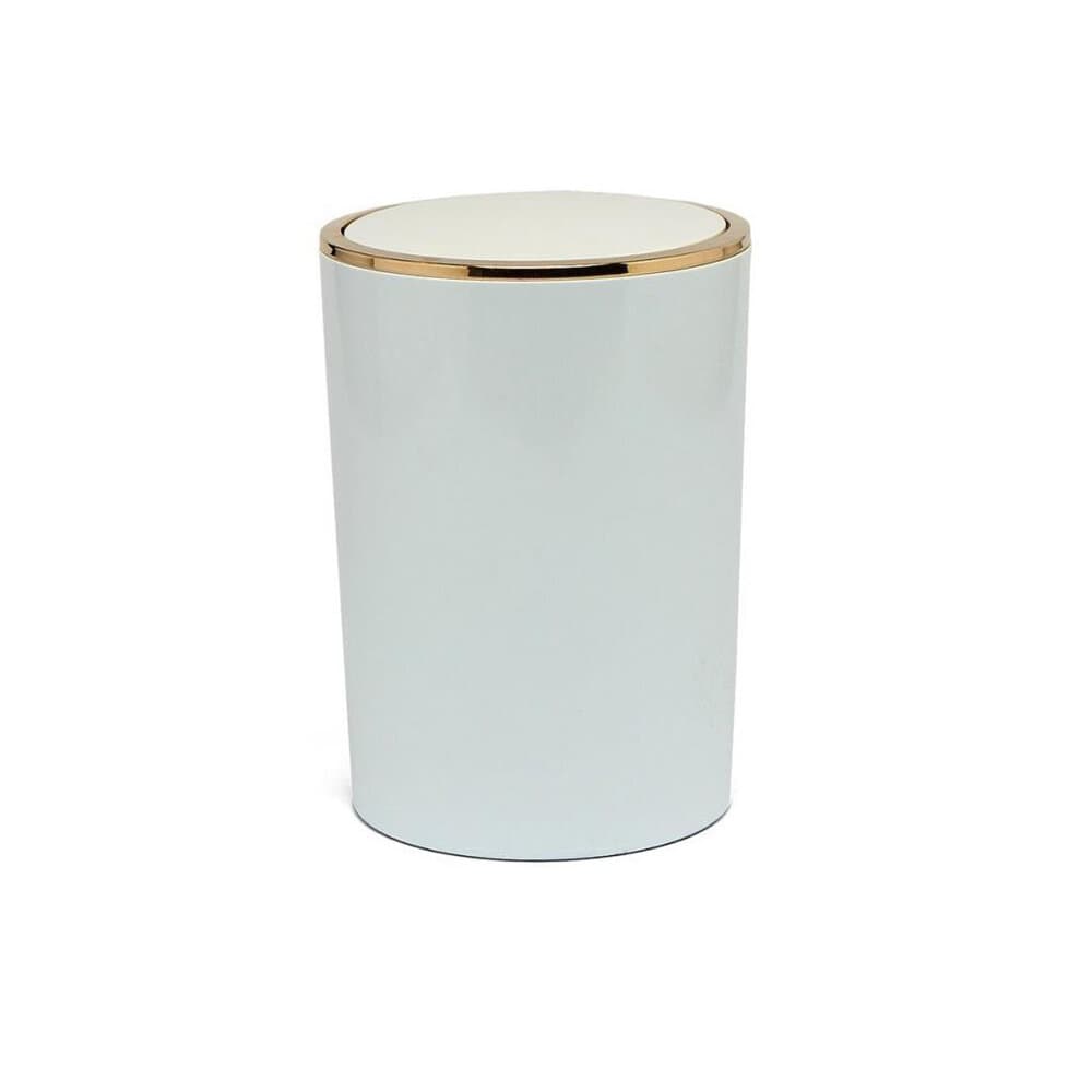 Lenox Dustbin 6 Lt White Gold