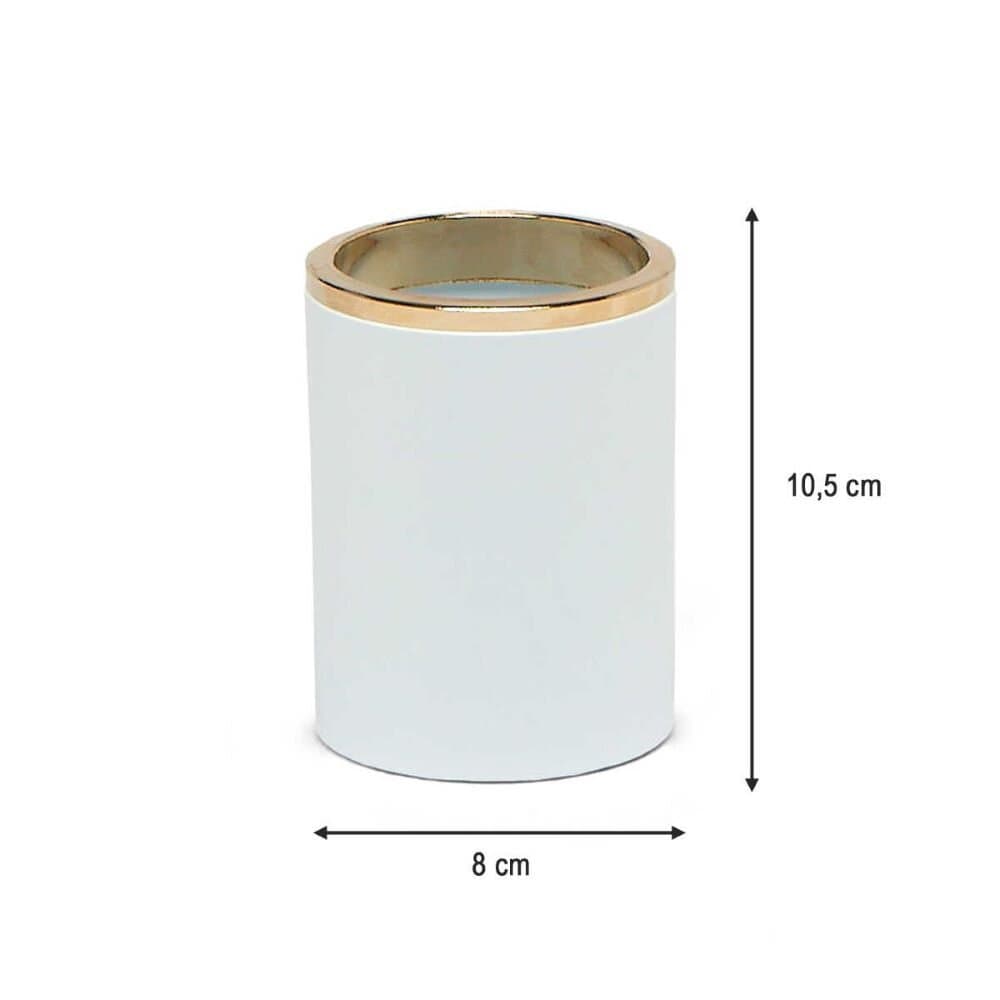 Lenox Toothbrush Holder White/Gold Pls 2