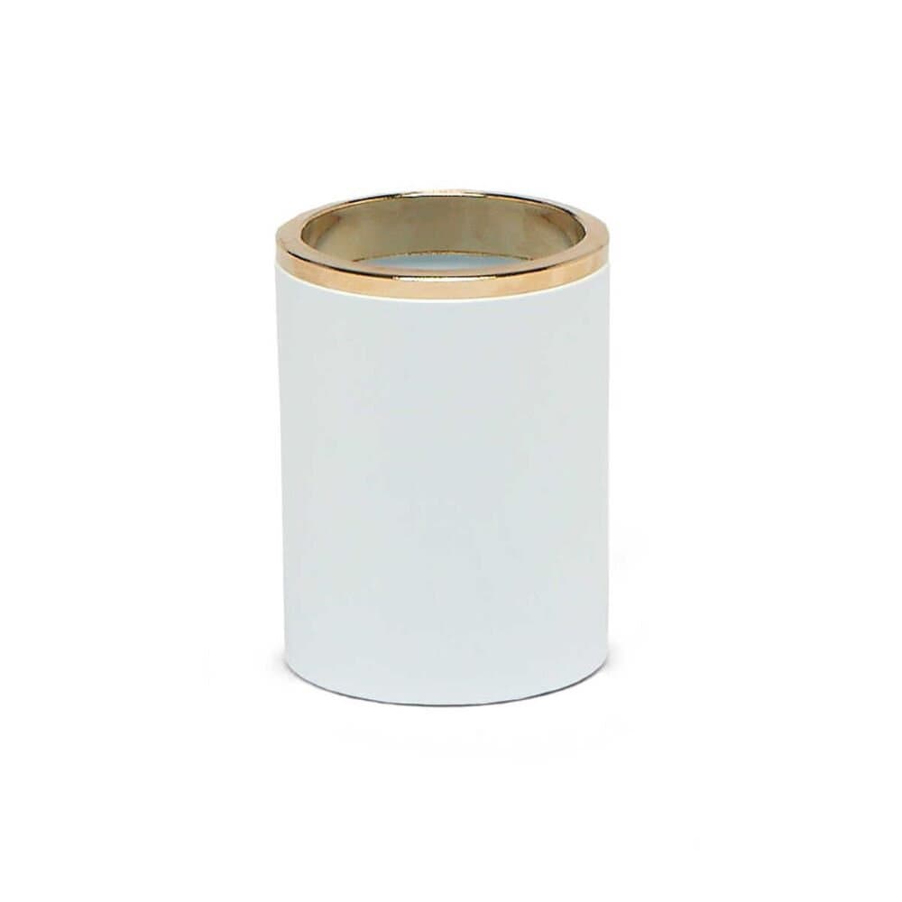 Lenox Toothbrush Holder White/Gold Pls