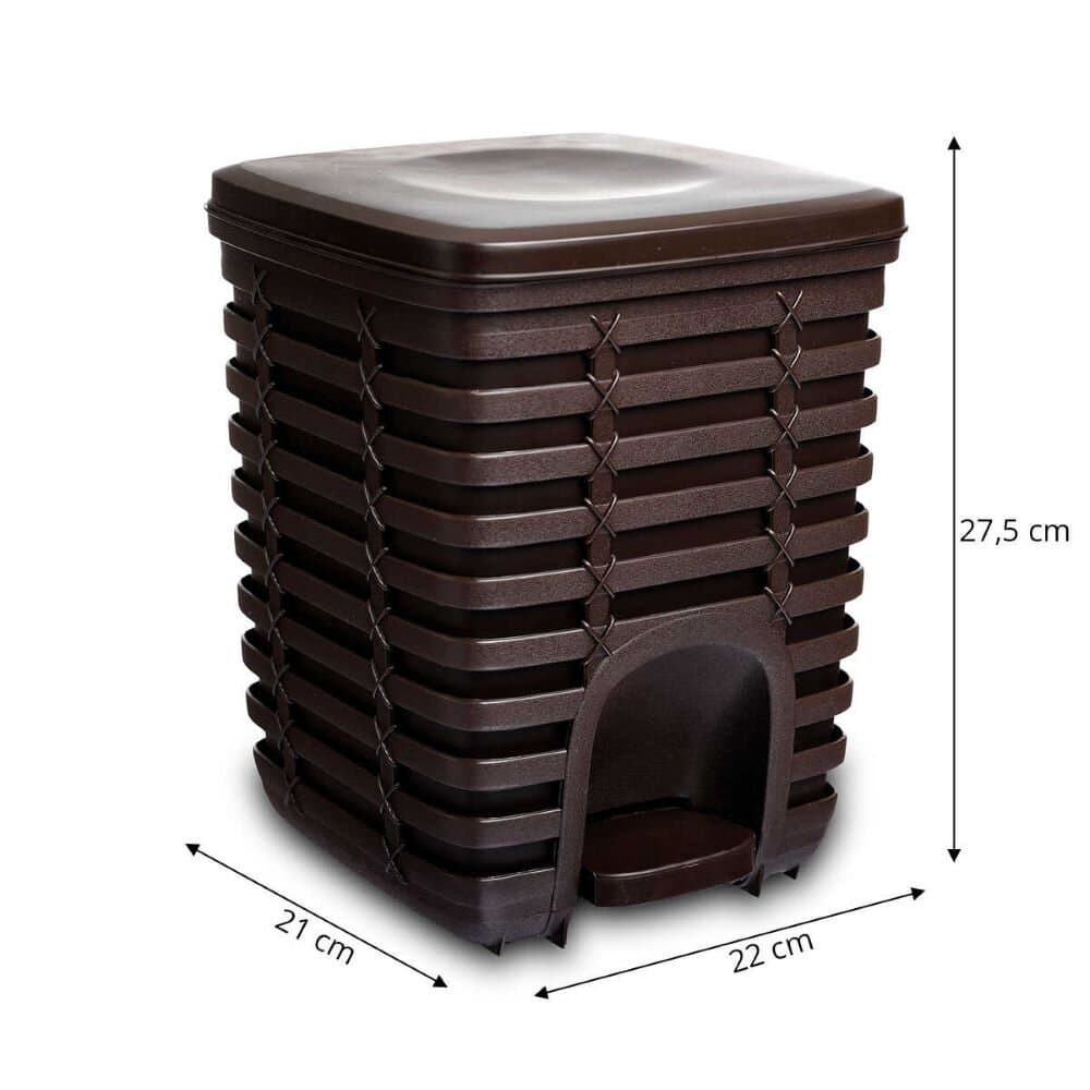 Palm Pedal Dustbin 9 Lt - Coffee 4