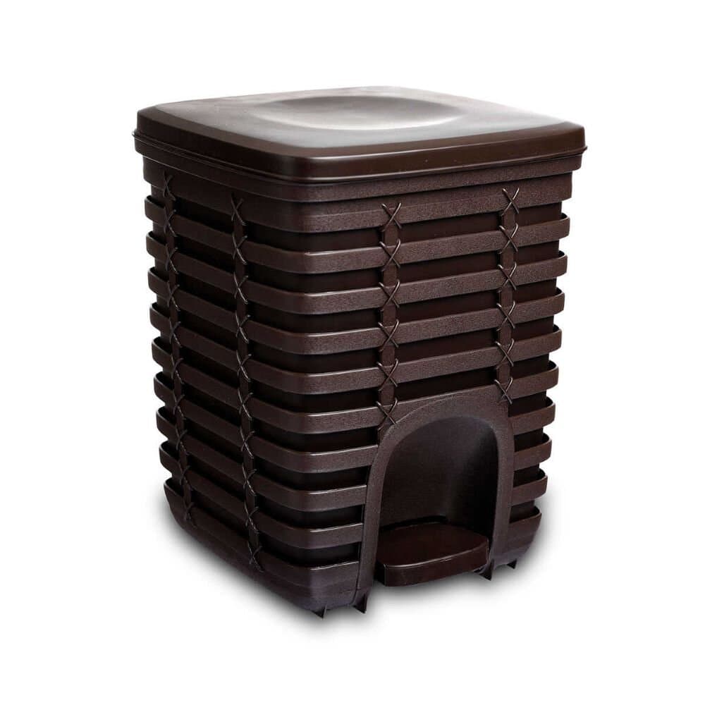 Palm Pedal Dustbin 9 Lt - Coffee