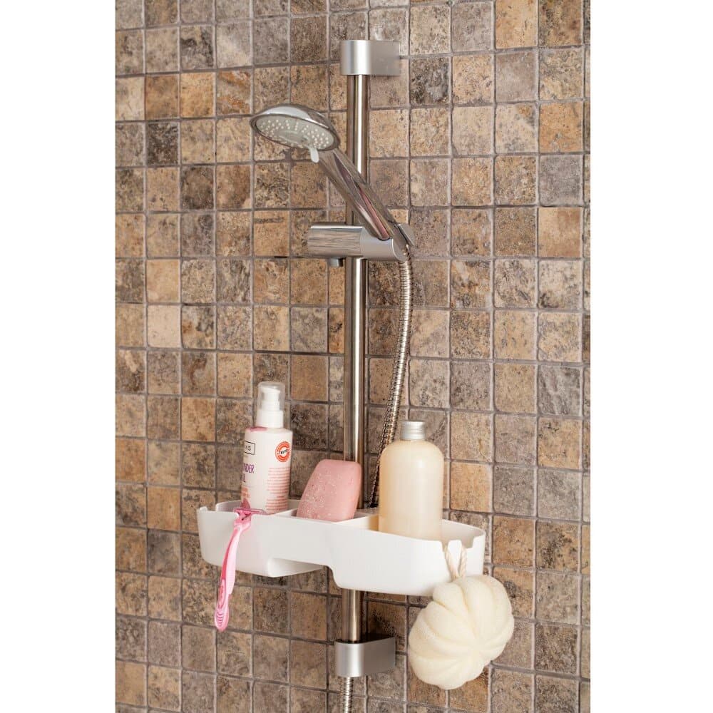 Drippy Shower Rail Shelf- White 2