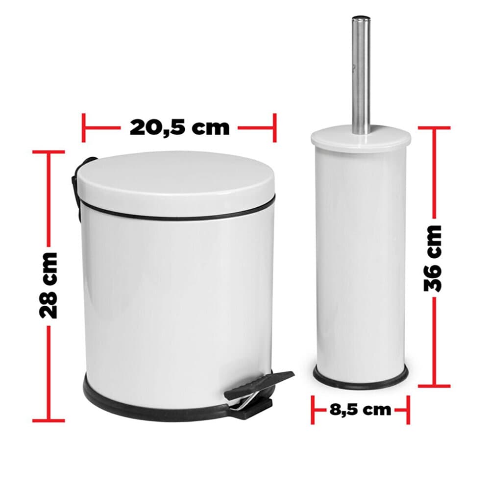 Galvanized 2 Pieces Bath Set 5Lt White 2