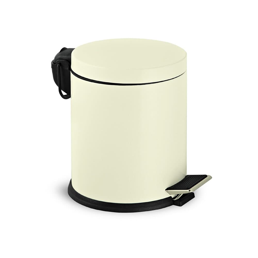 Pedal 12Lt Galvanized Dustbin Cream