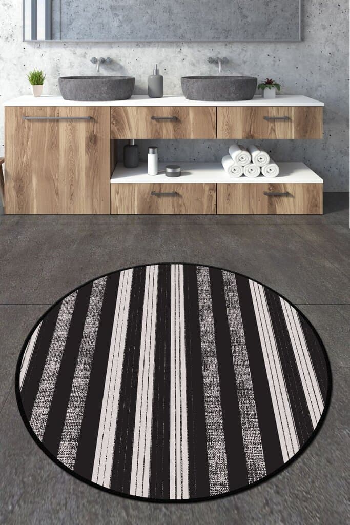 Barcode Circle Round Mat