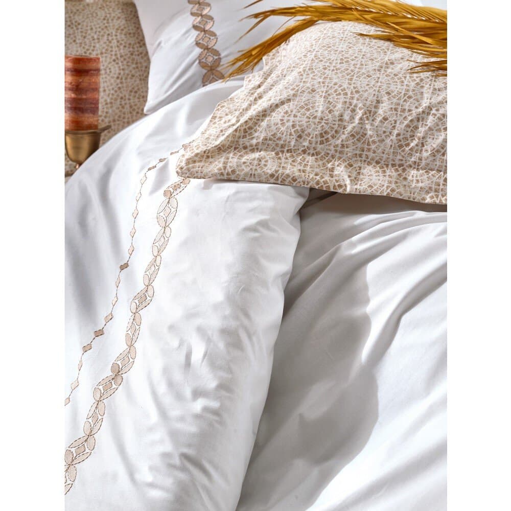 Ines - Beige Ranforce Double Quilt Cover Set 200*220CM 2