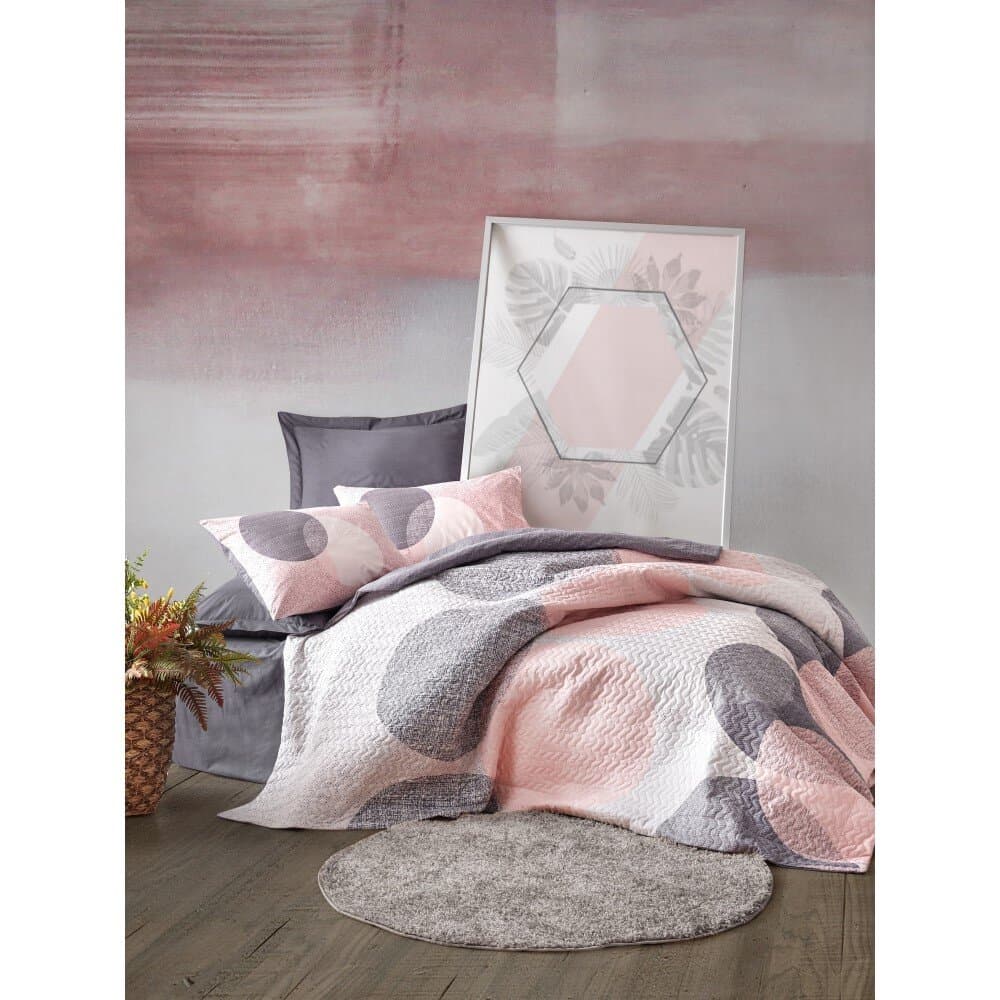 Leron - Grey Ranforce Four Seasons Double Quilt Cover Set  200*220CM