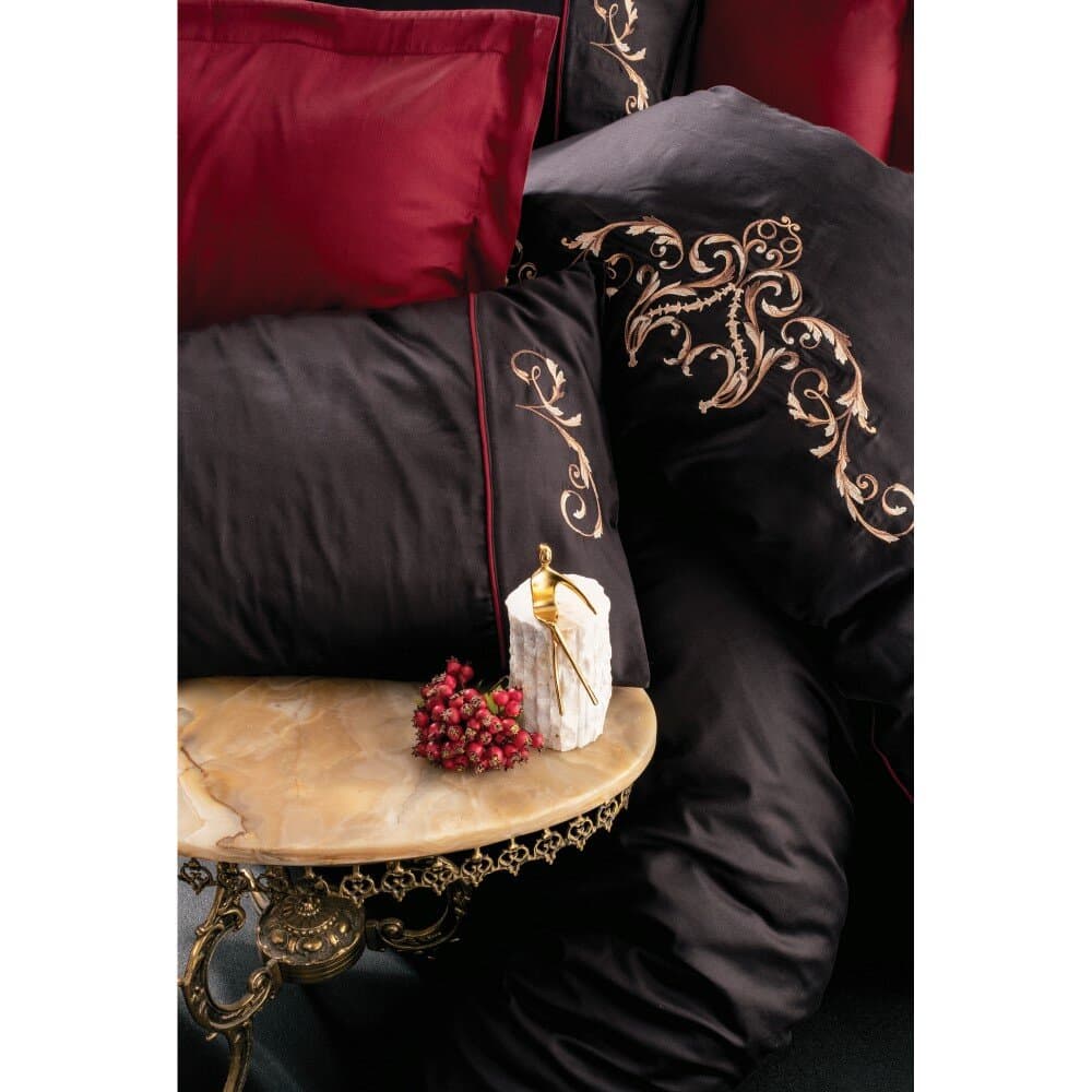 Sarita - Claret Red Satin Double Quilt Cover Set 200*220CM 2