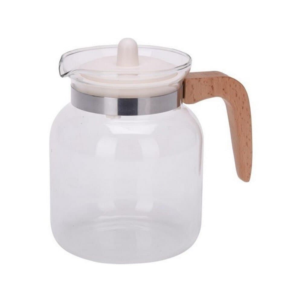 Tea Pot Glass Wıth Wooden Handle 1.5L