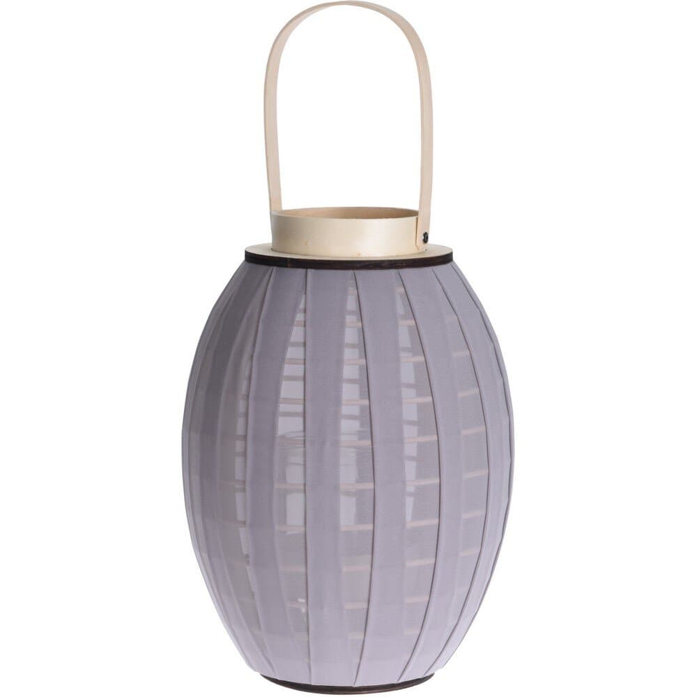 Lantern With Wood 27X40Cm Grey