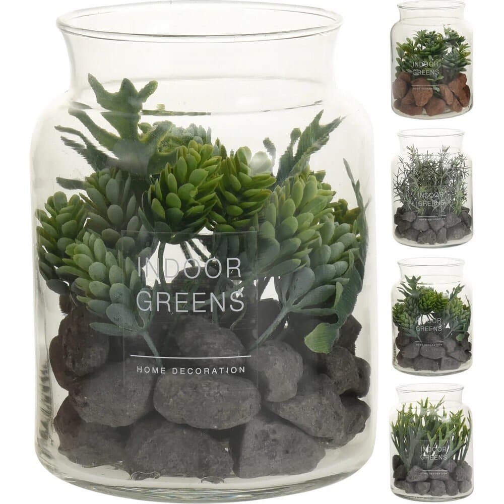 Artıfıcıal Plant In Glass Pot