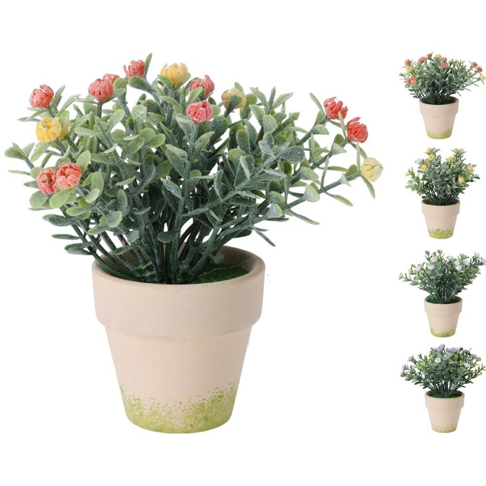 Flower In Pot 15Cm 4Ass Clr