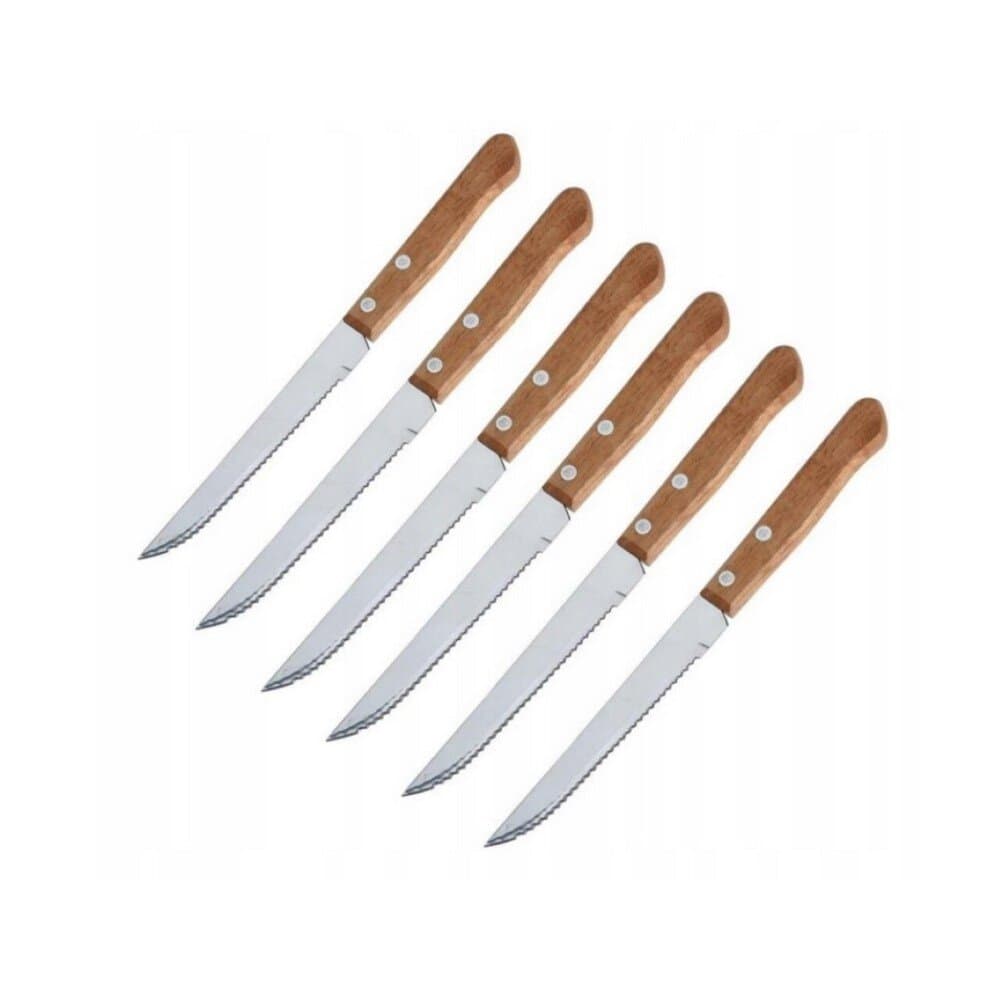 Steak Knıves Set Wooden Handle 6Pcs 2
