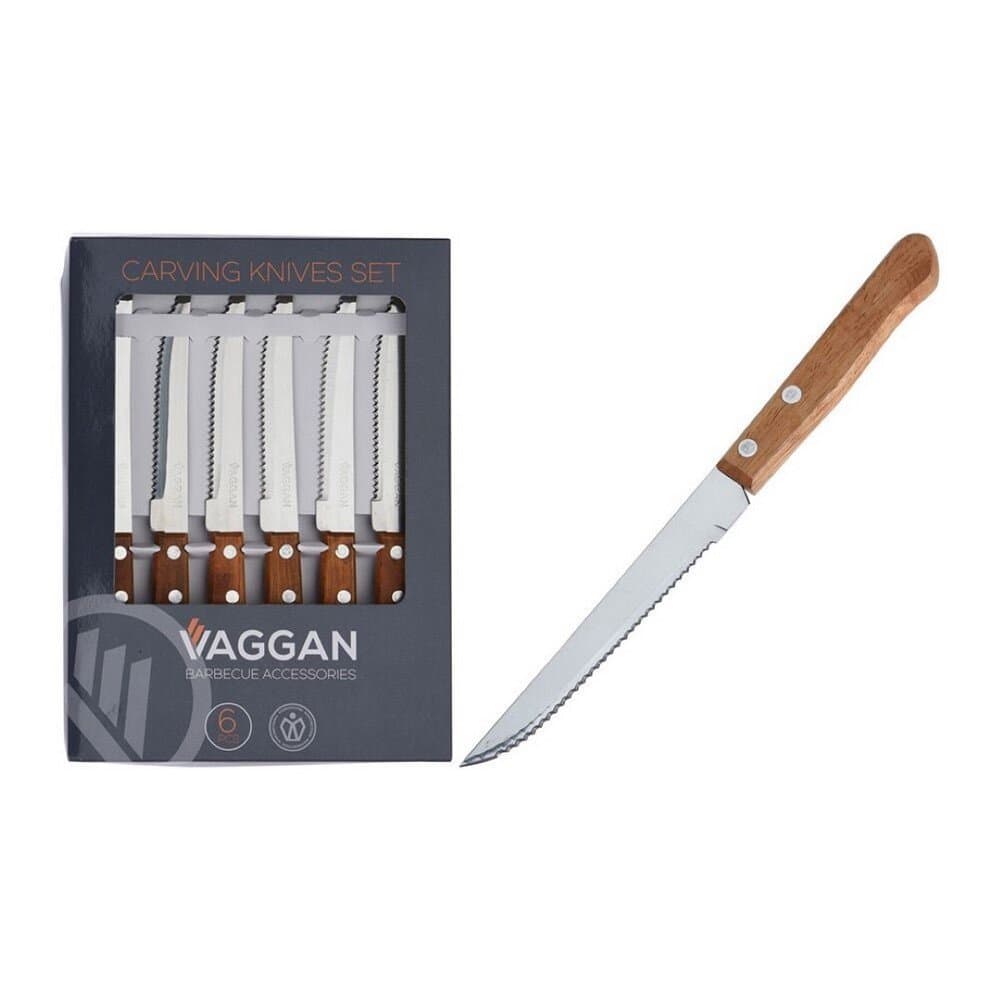 Steak Knıves Set Wooden Handle 6Pcs