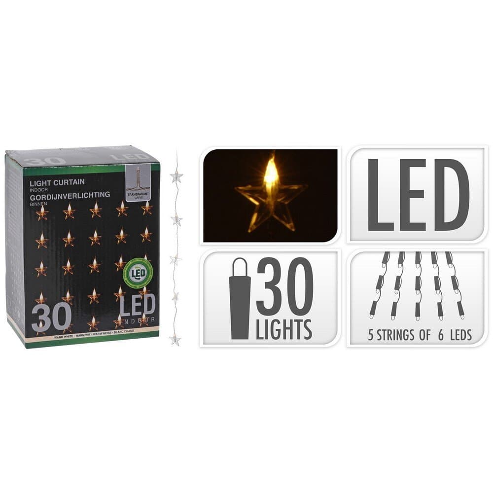 Curtaın Lıghts 30Led Lıghts Stars 5