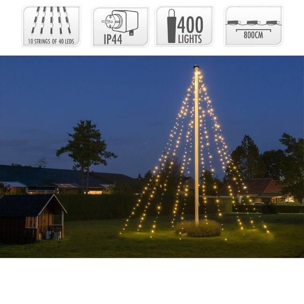 Flagpole 400 Leds Warm White 8