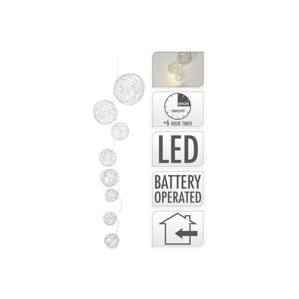 Garland 90Cm 8Led Lıghts Sılver Clr 3
