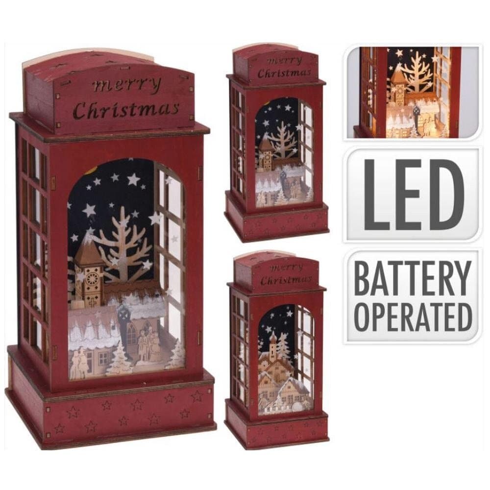 Lantern Wıth Xmas Scene Led Lıghts 2