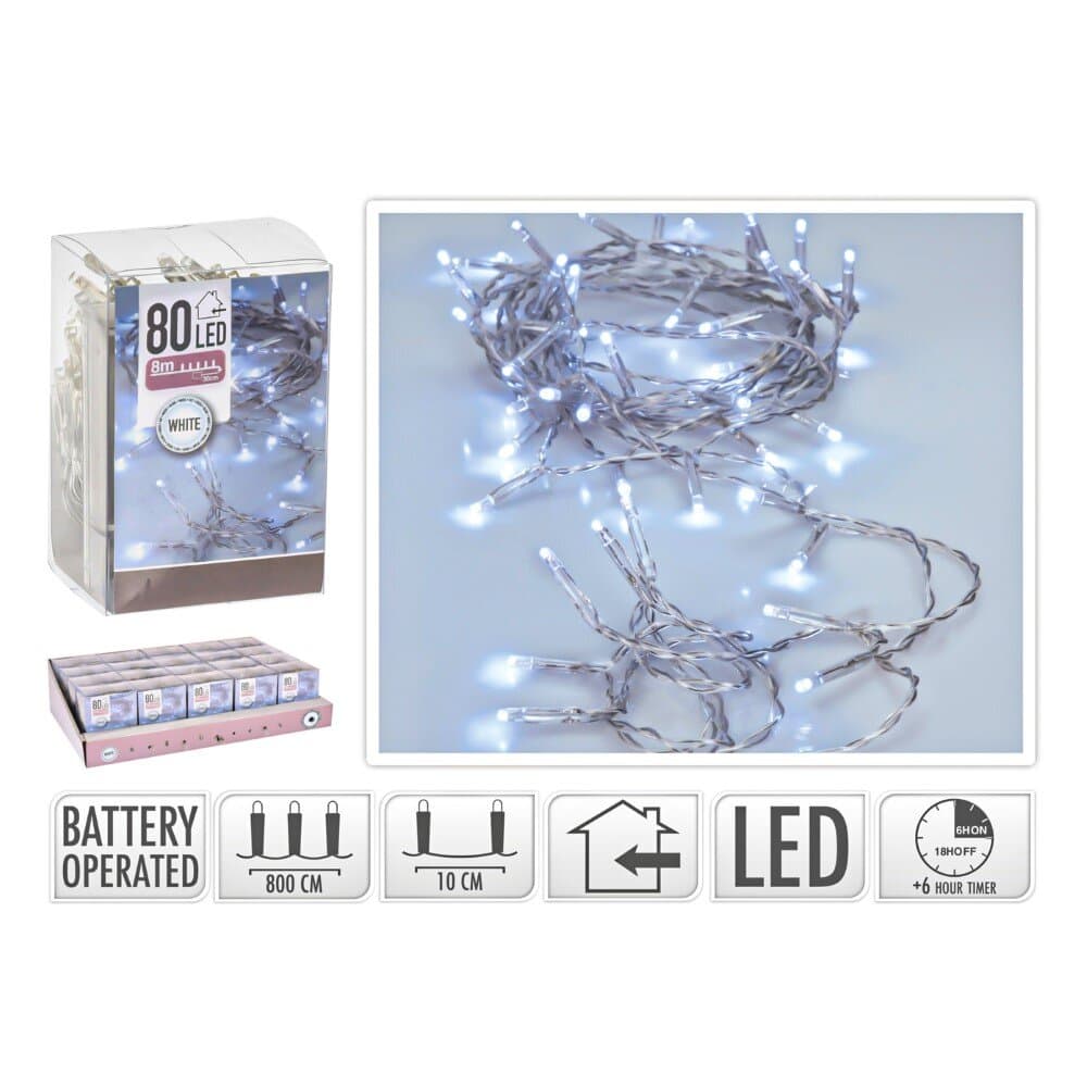 Led Lıghts 80Pc Bo Whıte Tımer