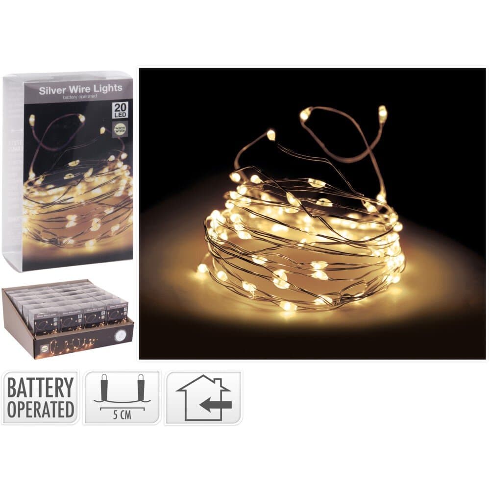 Sılverwıre 20 Led Lıghts Warm Whıte