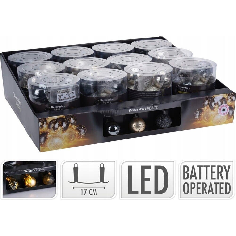 Xmas Balls Led Lıghts 10X 40Mm 3Ass