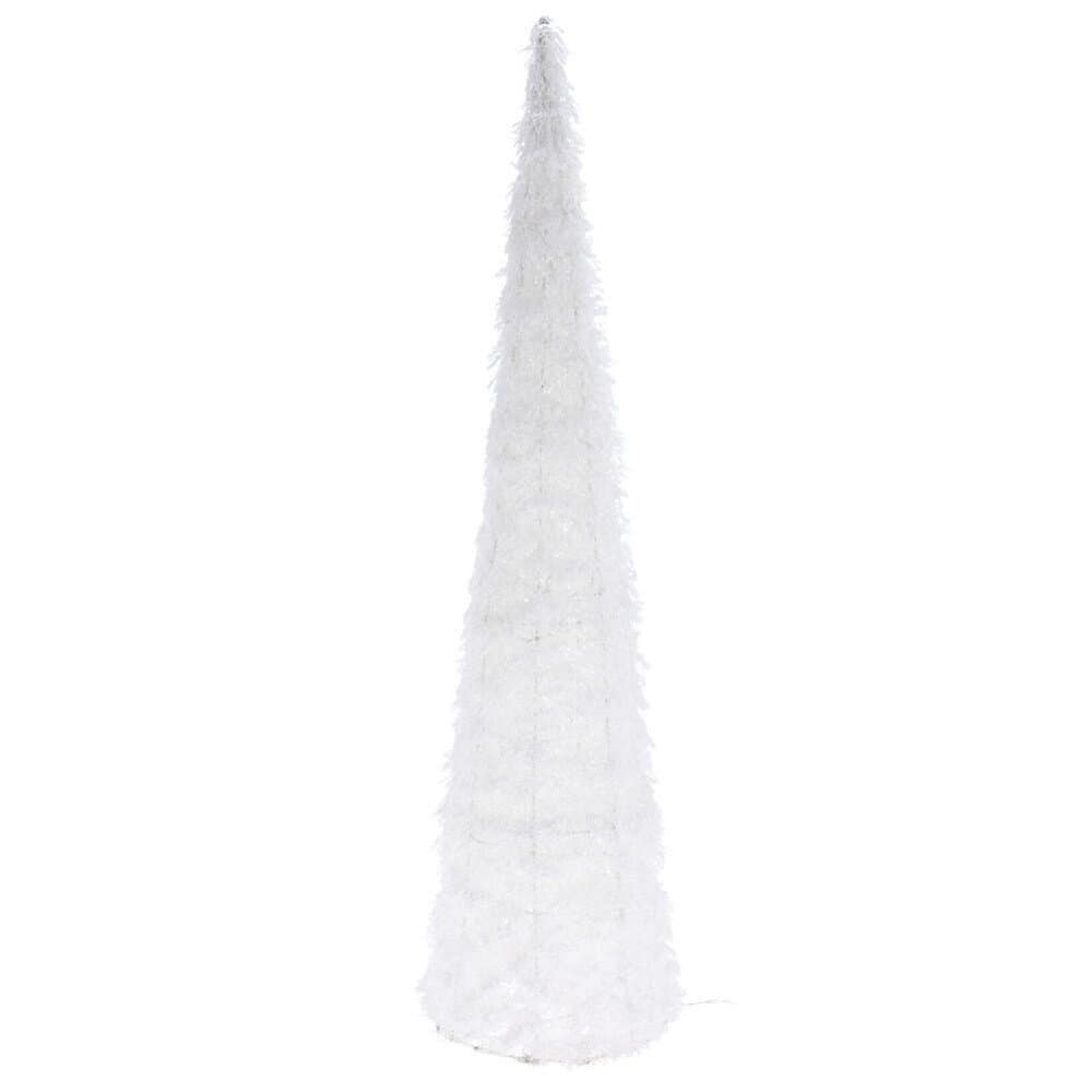 Xmas Deco Cone 25 Led White Tinsel 80Cm 4