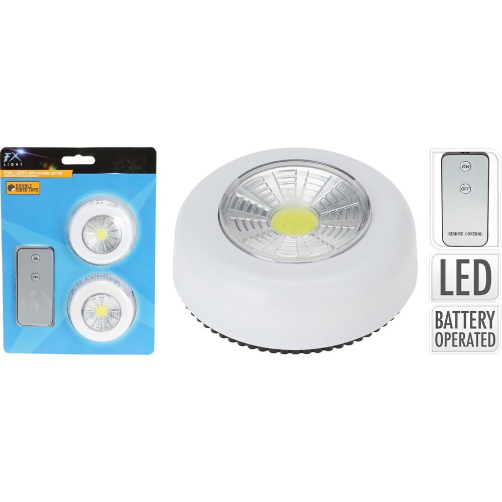 Led Push Light Dia 6X2Cm White