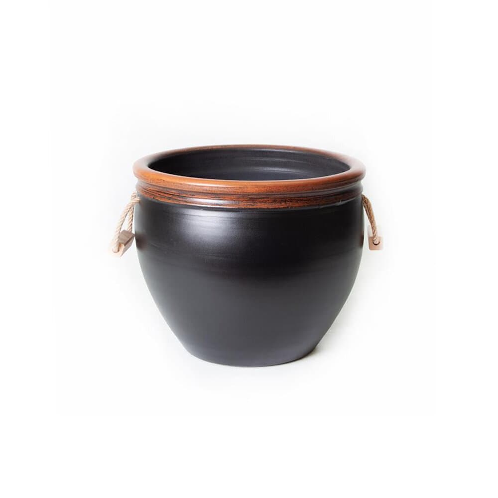 Classical Terracotta Flower Pot With Handle No:6 Antique Black