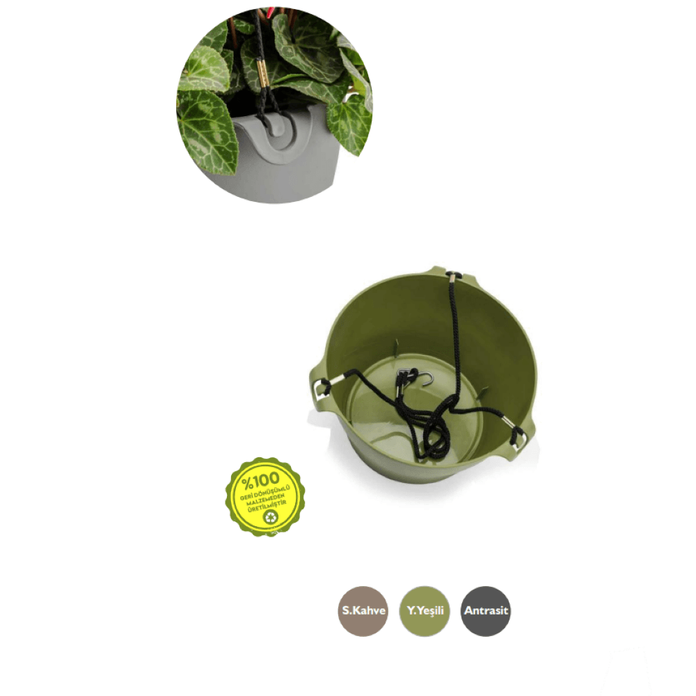 Gardenya Makreme Flower Pot 26 Green 4