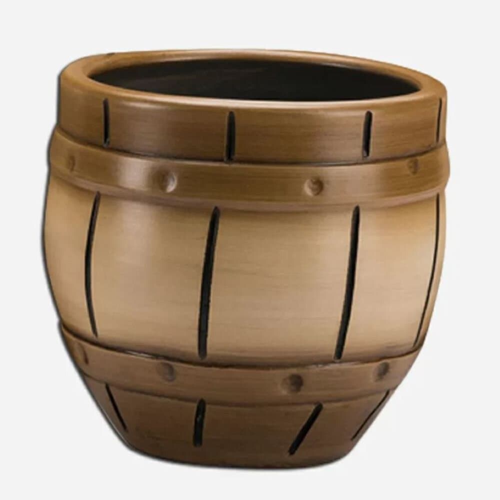 Terracotta Flower Pot No:2 Barrel Pattern White