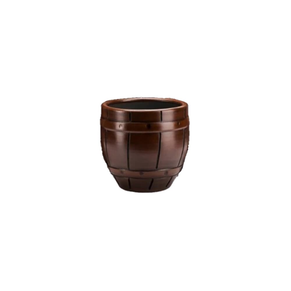 Terracotta Flower Pot No:6 Wood Barrel Pattern